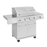 Monument Grills Larger 4-Burner Propane Gas Grill Stainless Steel Heavy-Duty Cabinet Style with LED...