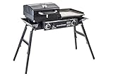 Blackstone Tailgater Stainless Steel 2 Burner Portable Gas Grill and Griddle Combo Total 35,000 BTUs...