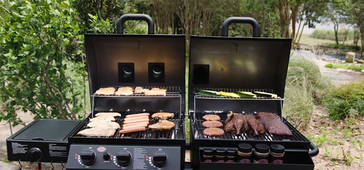 BLOSSOMZ Dual Fuel Combination Charcoal/Gas Grill